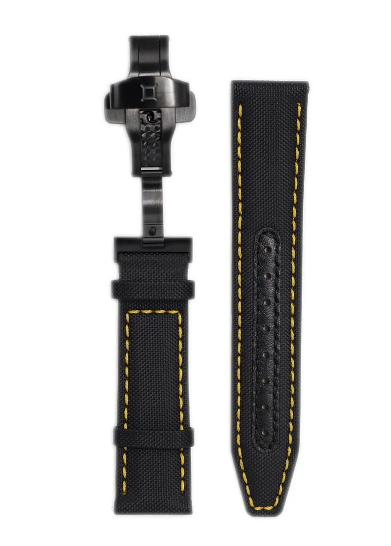Leather Strap Black & Yellow