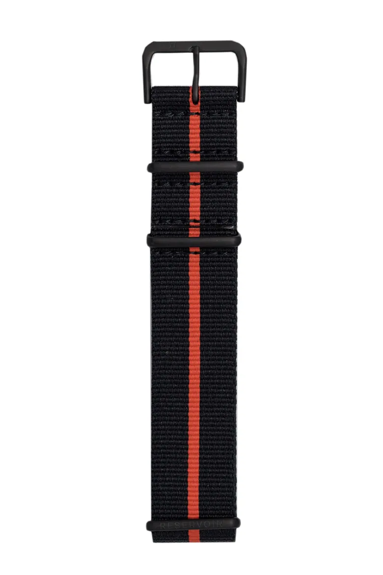 NATO Strap  Black & Orange black PVD buckle