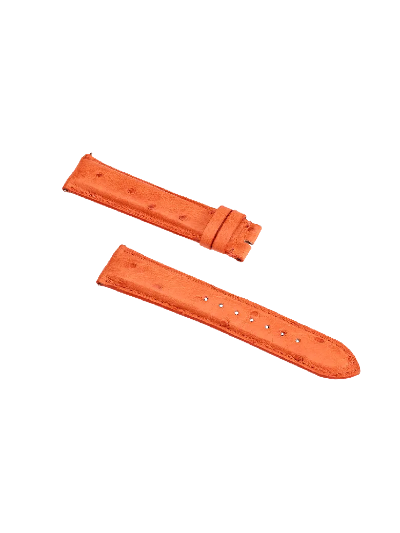 Orange Ostrich Leather Strap