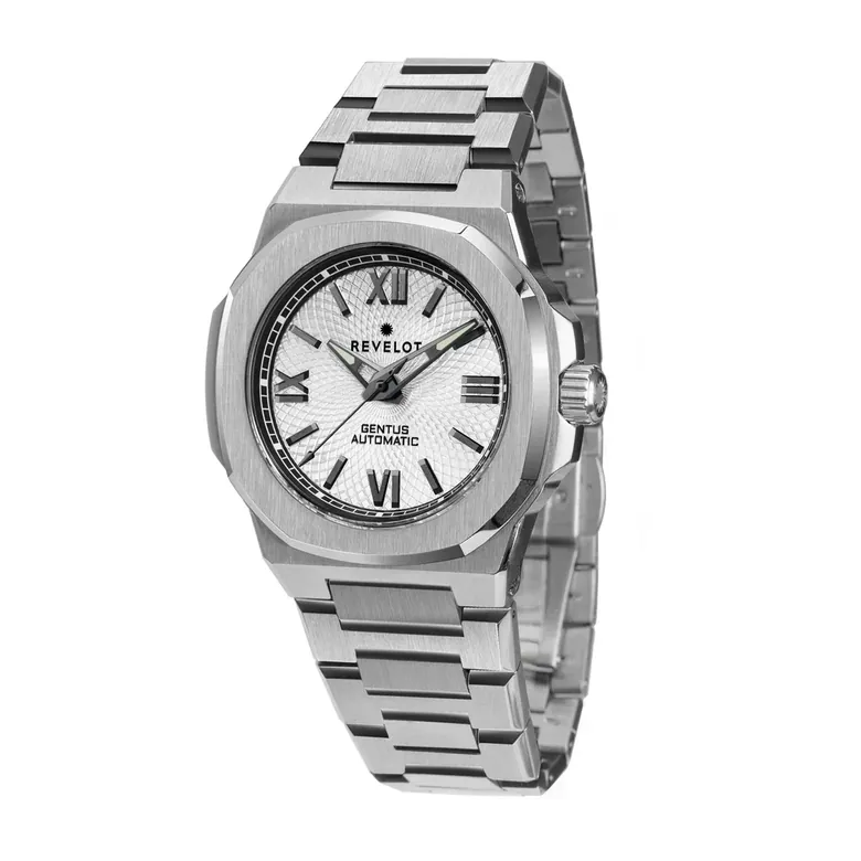 Gentus 40MM | Metallic White Steel (Automatic)