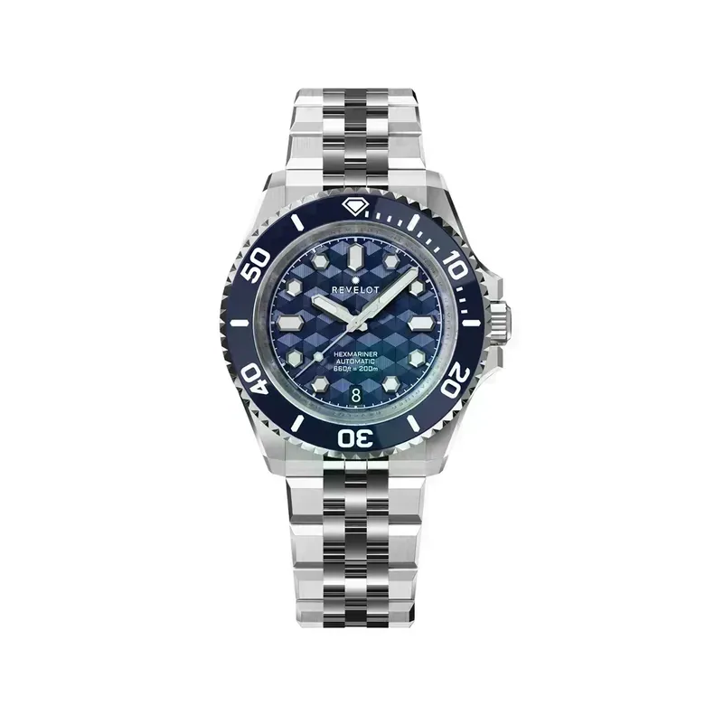 Hexmariner 39 Blue CNC Guilloche