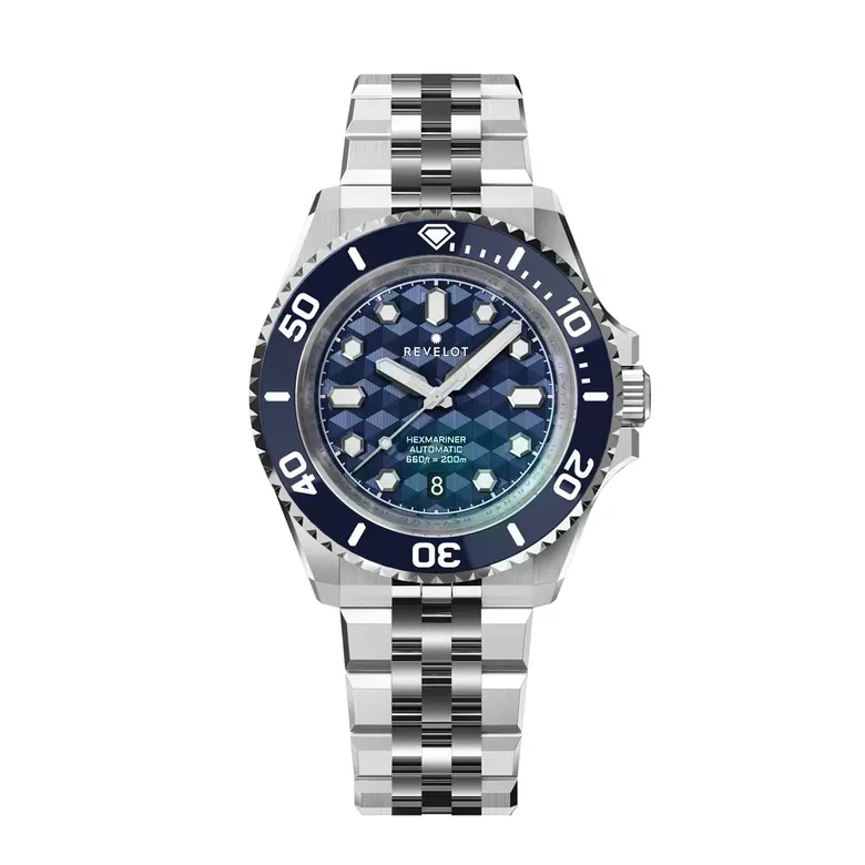 Hexmariner 42 Blue CNC Guilloche