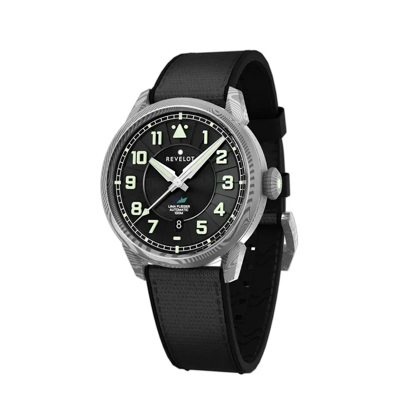 LIMA Flieger Black Damascus Steel