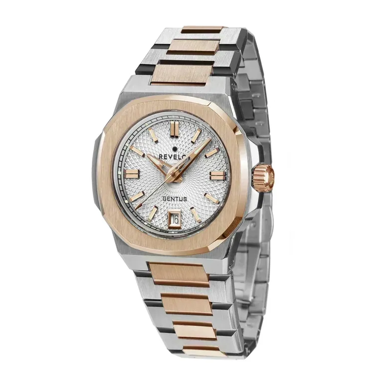 Gentus 40MM | Silver Rose Bicolor (Swiss Quartz)