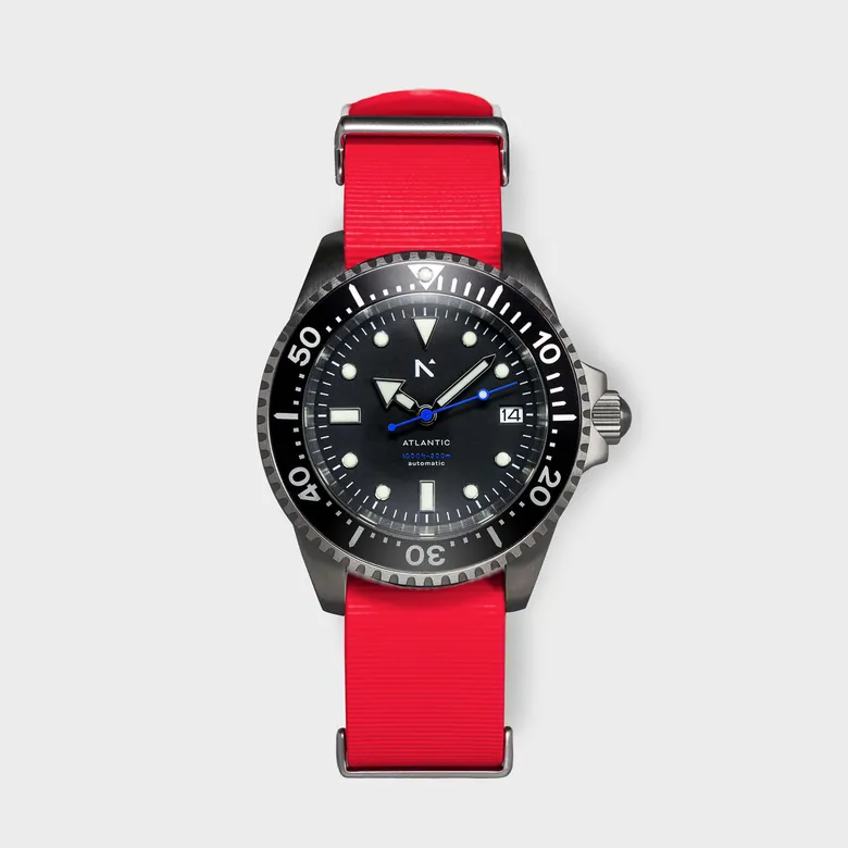 Rotate North | Atlantic Spark Red NATO | Automatic Dive Watch 300m