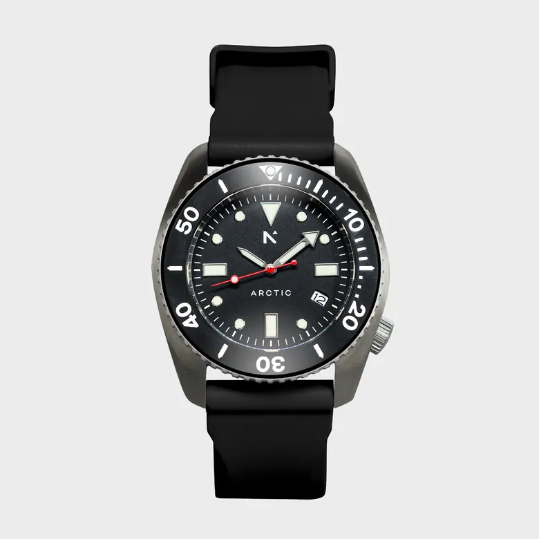 'Arctic' 500m Dive Watch (43mm) | Pitch Black