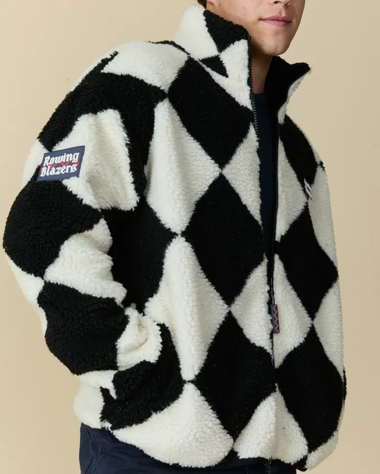 Harlequin Deep-Pile Sherpa "Jockey" Fleece