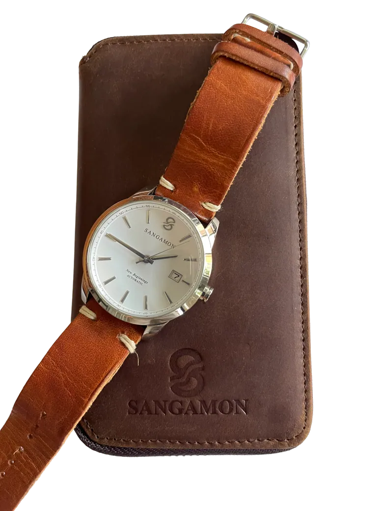 Genuine Leather Zipper Watch Case - New!