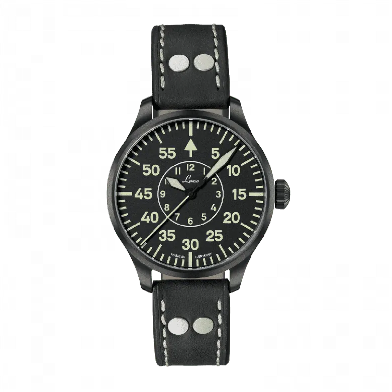 Laco Bielefeld 39 Black Dial Leather Strap