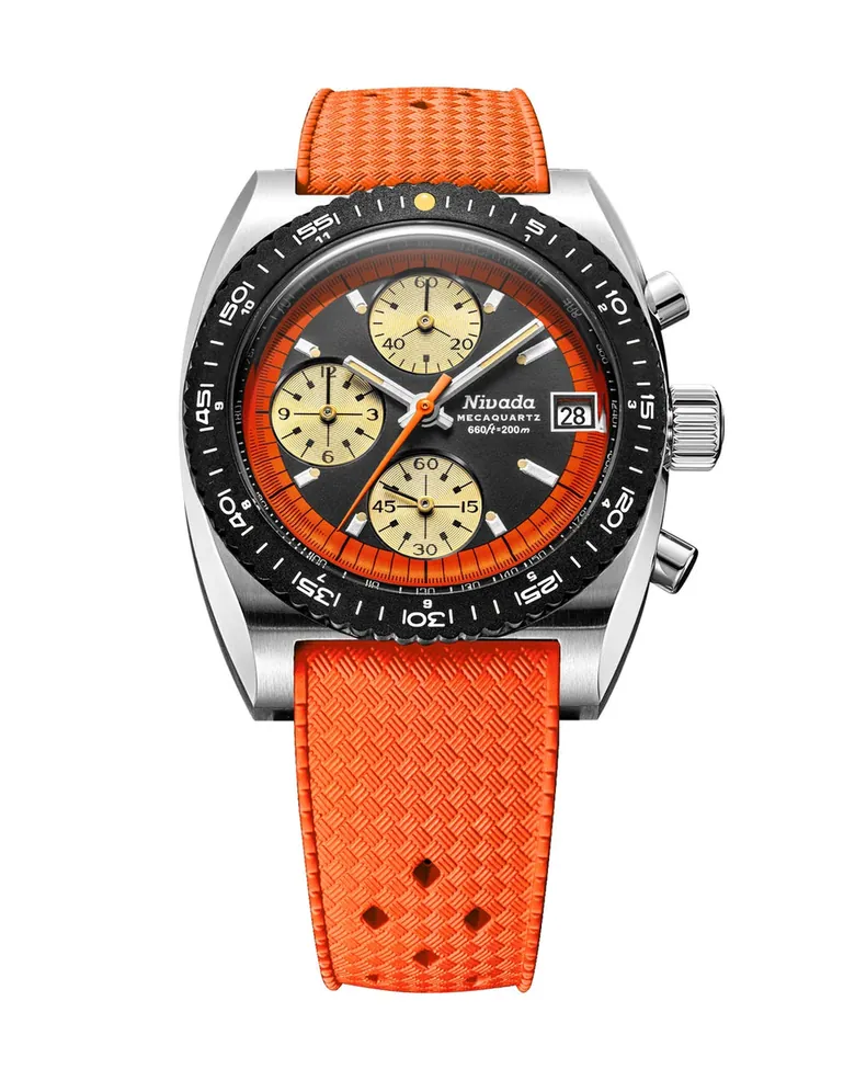 Nivada Grenchen Autochron Orange Mecaquartz