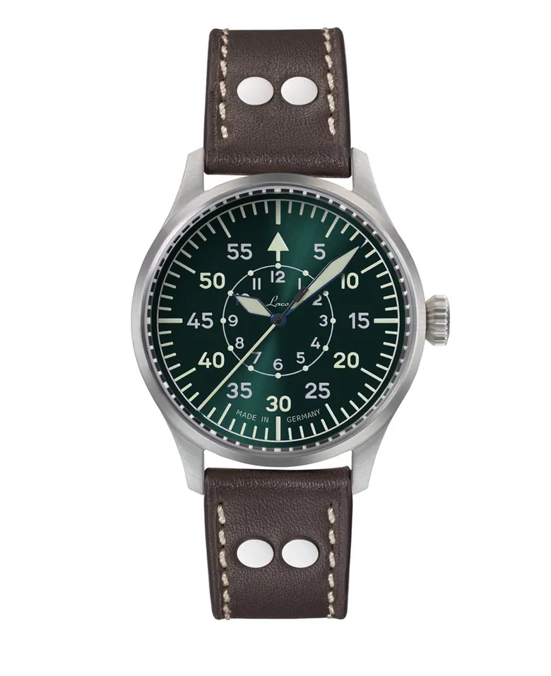 Laco Flieger Pro - Karlsruhe PRO Customized Green Dial Leather Strap