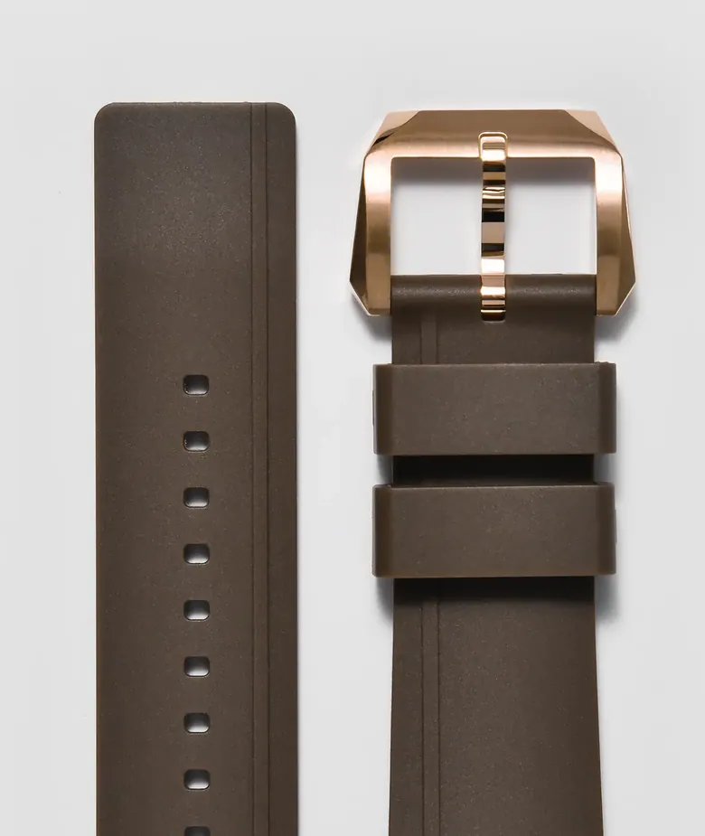 20mm Brown Strap with Rose Gold Buckle for Top Side Crew Men’s Size Models