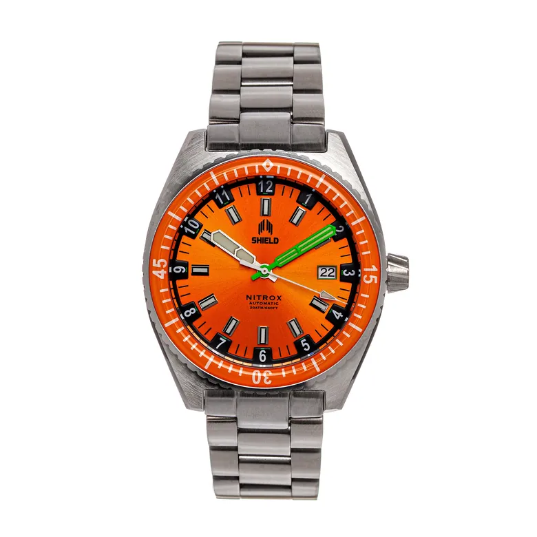 Shield Nitrox Bracelet Watch w/Date - Orange