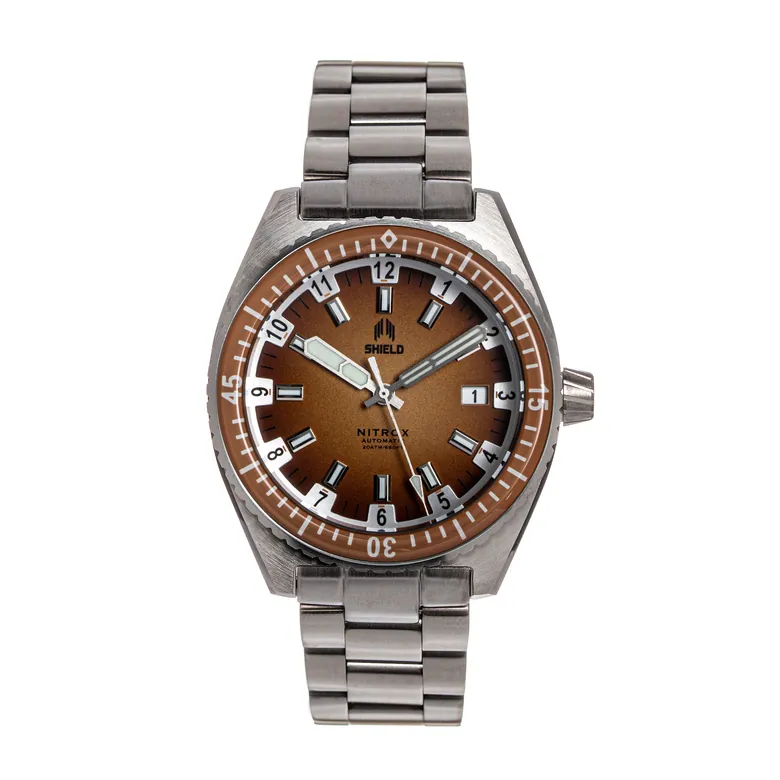 Shield Nitrox Bracelet Watch w/Date - Brown