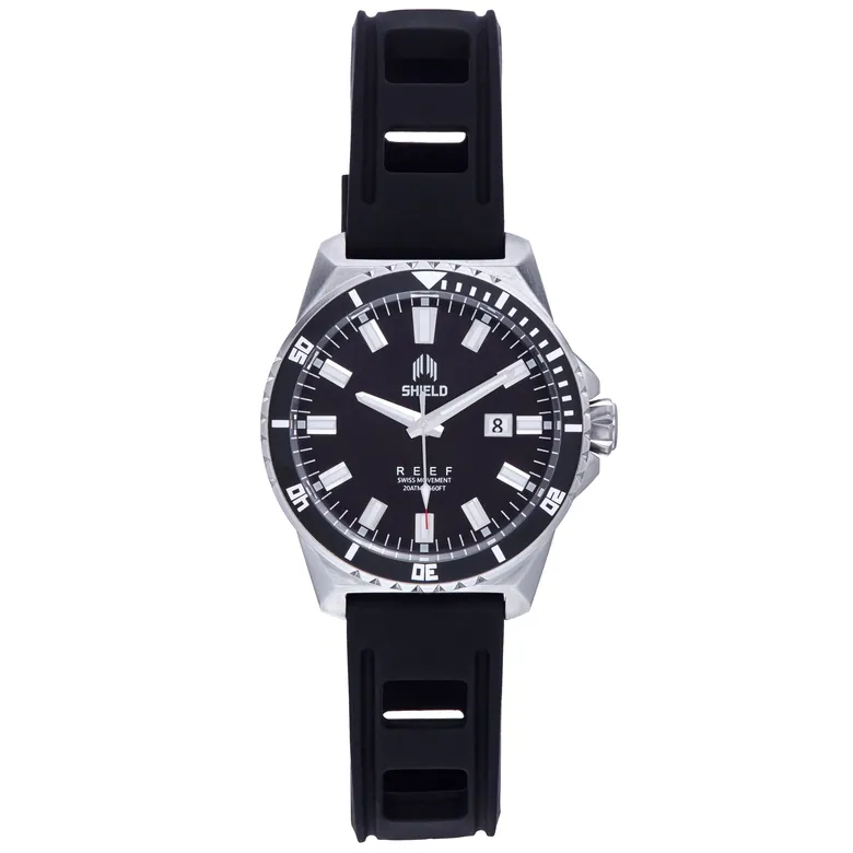 Shield Reef Strap Watch w/Date - Black
