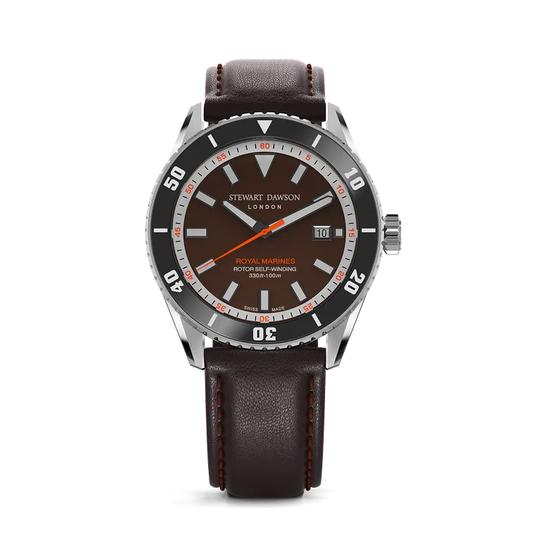 Royal Marines watch | 1775.A.SS.01 - Chocolate | Swiss movement | 42 mm