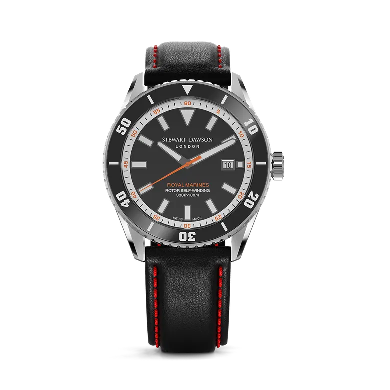 Royal Marines watch | 1775.A.SS.01 - Black | Swiss movement | 42 mm