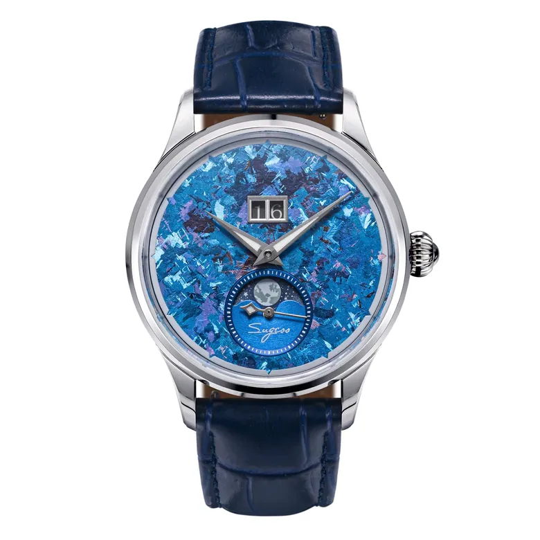 Sugess S401 MoonPhase Master Automatic Light Blue Dial