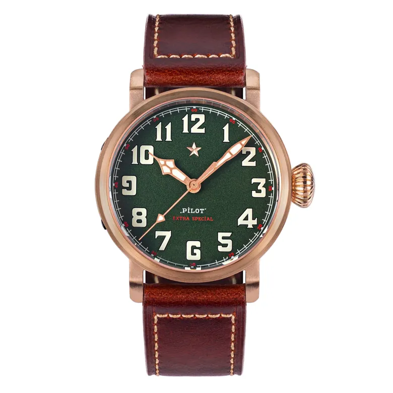 Pilot Master S408 Green Dial ST2130 Automatic Movement CUSN8 BRONZE