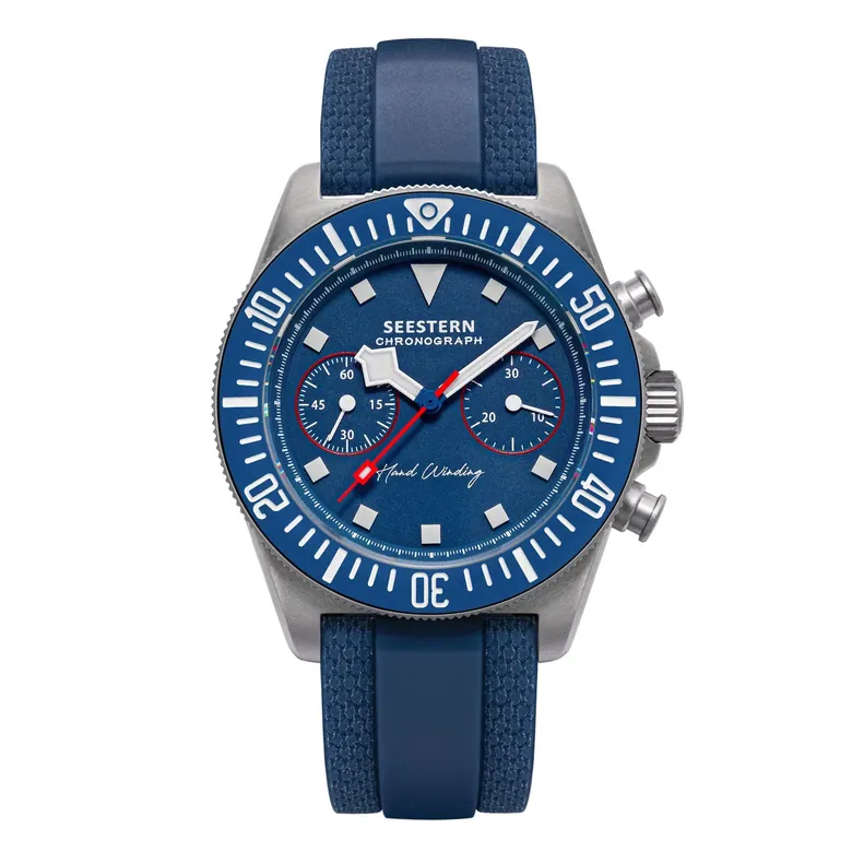 Seestern Chrono S443 Chronograph Blue Dial ST19 Movement Lumed