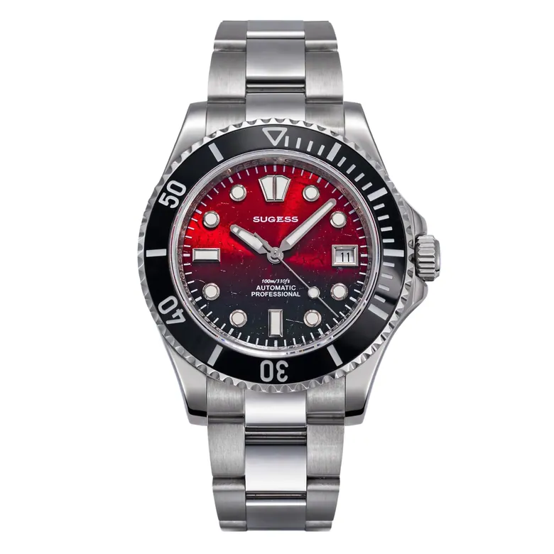 Sugess S476 Red Glacier Crackle Dial Automatic