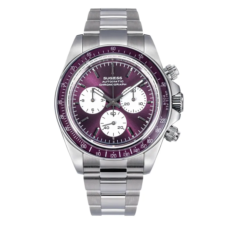 Sugess S473 Automatic Chronograph Sapphire Bezel Purple Dial