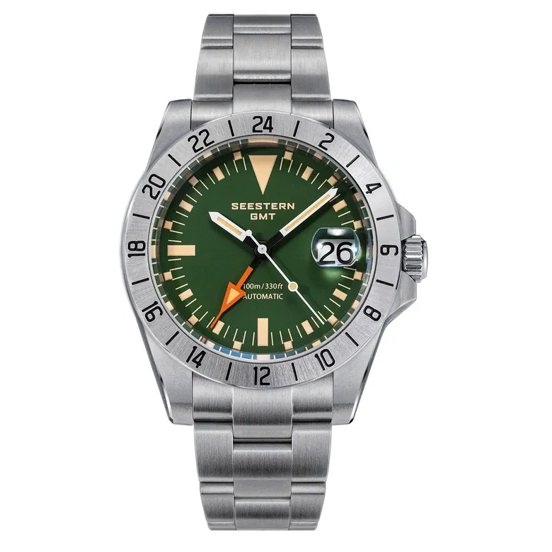 Seestern Heritage S436-2 BB Green Dial GMT Automatic