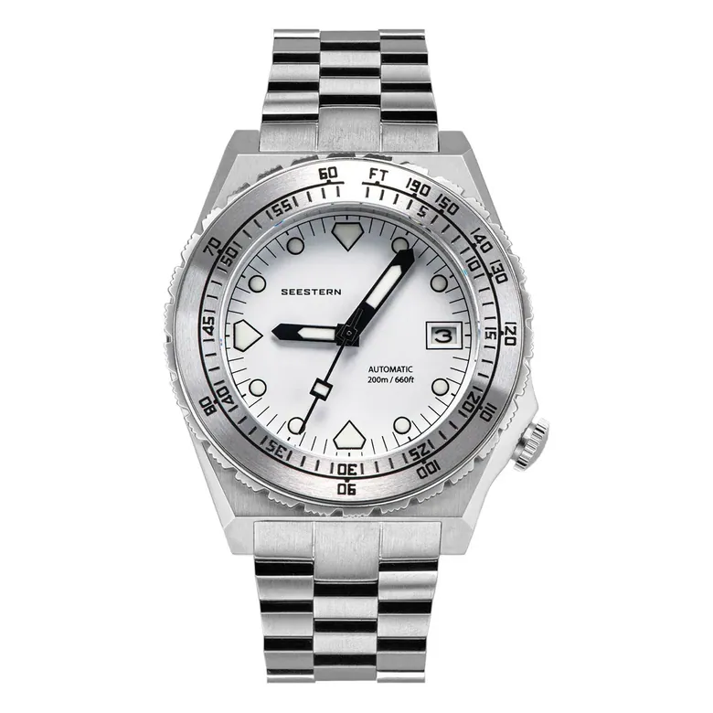 Seestern Vintage 407 600T White Dial Stainless-Steel Bezel