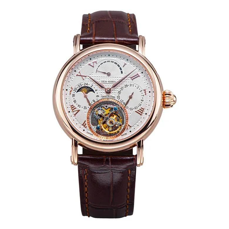 Seakors Tourbillon SE8007GW Rose Gold Case