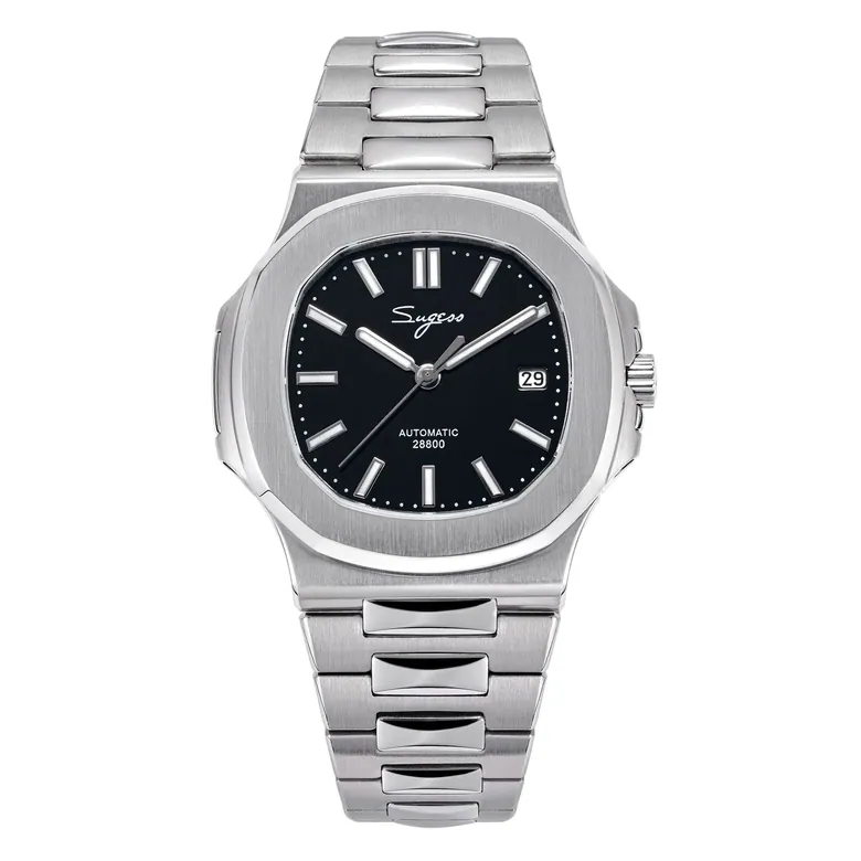 Heritage S466 PP Octagonal Day Display Black Dial Stainless-Steel Automatic