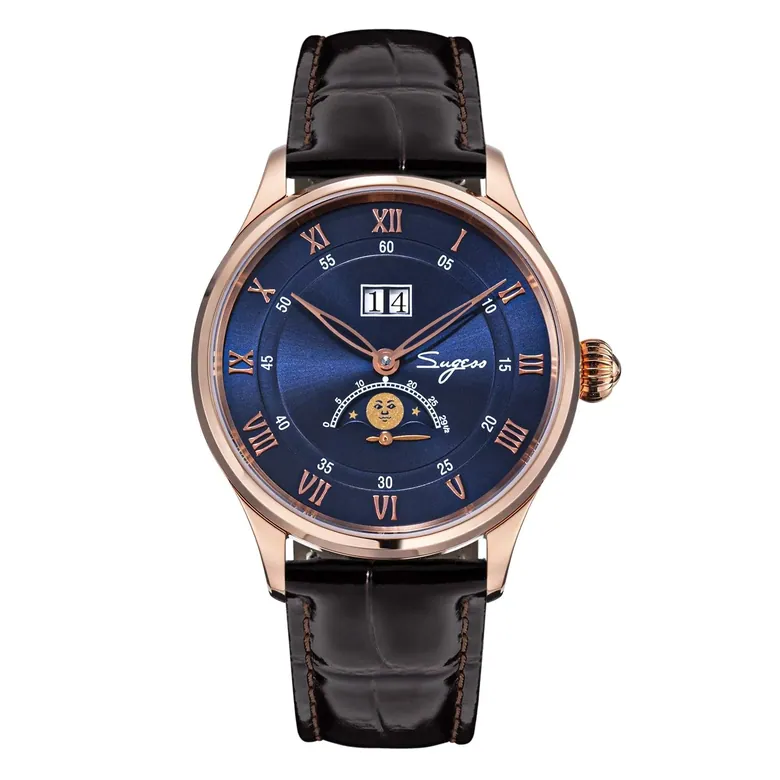 MoonPhase Master S437-2 Moon Phase Automatic Rose Gold Case Blue Dial