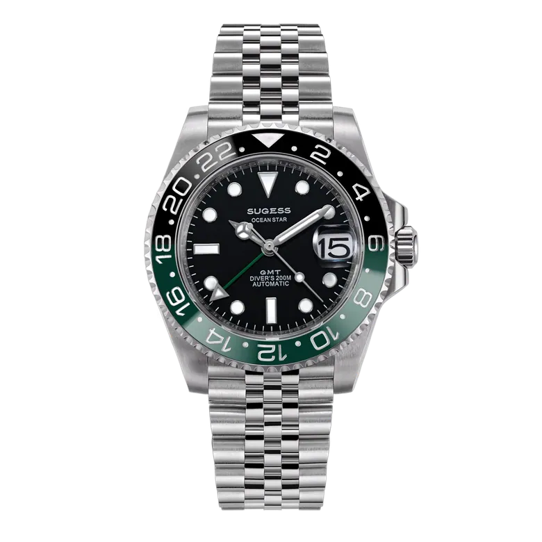 Sugess S420 Green & Black Bezel GMT Jubilee Bracelet