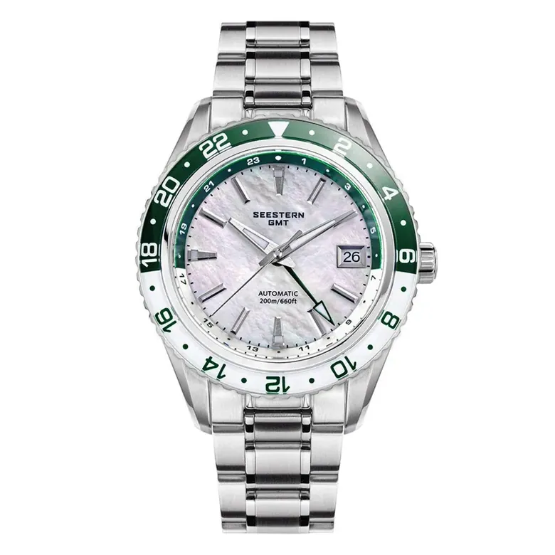 Seestern S456 GMT Automatic White Pearl Dial Automatic