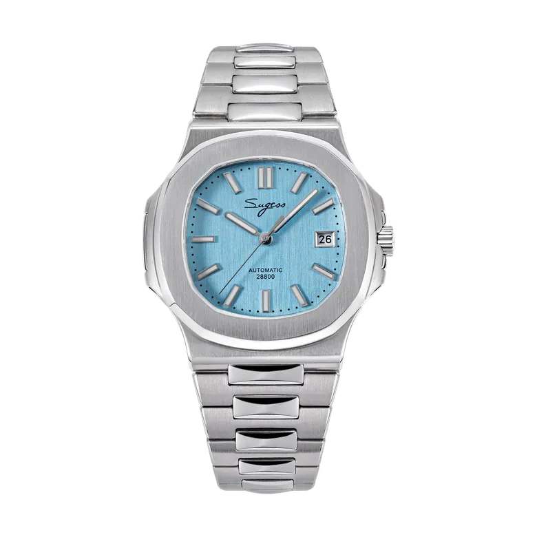 Heritage S466 PP Octagonal Day Display Light Blue Mother of Pearl Dial Stainless-Steel Automatic