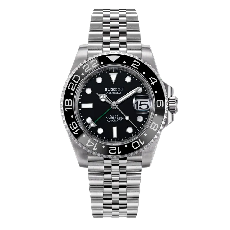 Sugess S420 Black Bezel GMT Jubilee Bracelet