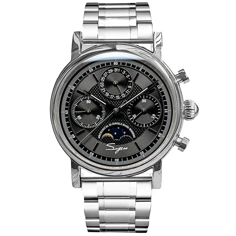 MoonPhase Master S394 (SU1908SZT/X) Stainless-Steel Case Black Dial