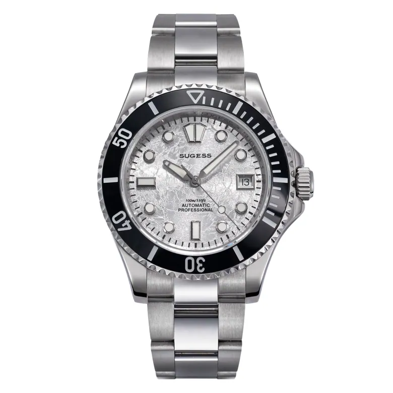 Sugess S476 White Glacier Crackle Dial Automatic