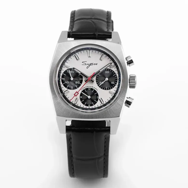 Chrono Heritage S419-2 Chronograph Panda Dial Leather Strap