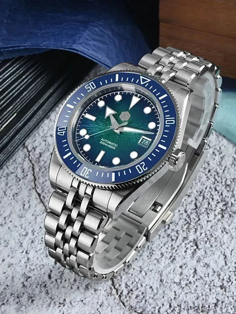 San Martin Diver SN0148G 40mm Miyota 9015 Automatic Enamel Sunburst Dial 20bar Ar Sapphire BGW9 Lume