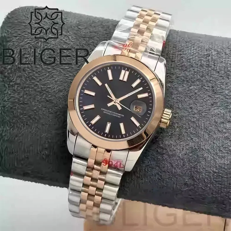 31mm Women's Watch BLIGER Two Tone Gold Case Sapphire Japan NH05 Movement 10ATM