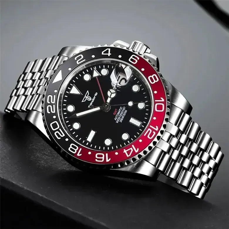 Tandorio 40mm NH34 GMT Automatic Watch sterile Sapphire Crystal 20ATM