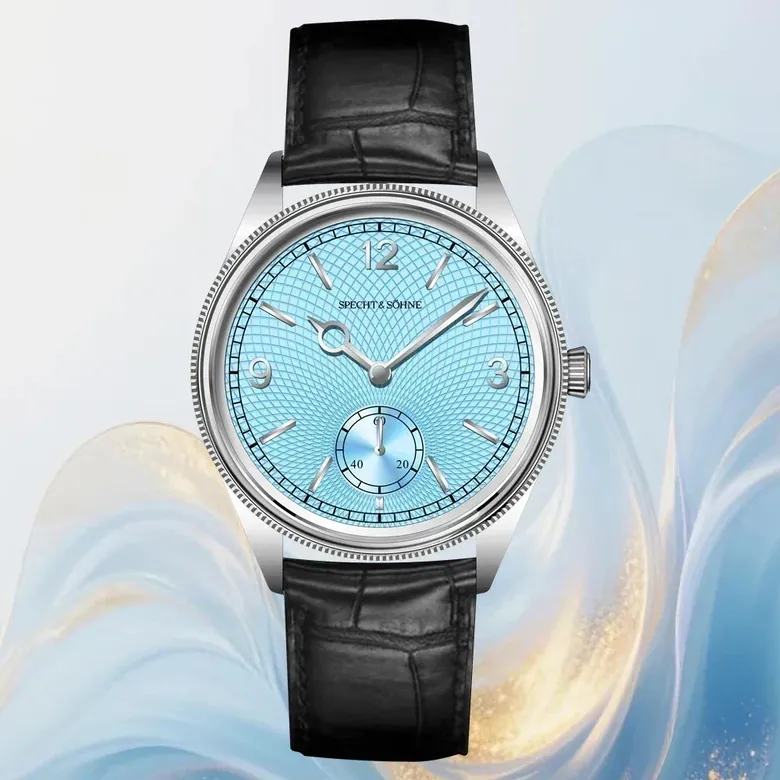 Sub Second Automatic Watch Specht & Söhne SP1908 Vintage Pilot Seagull ST1701 Movt 5ATM Sapphire