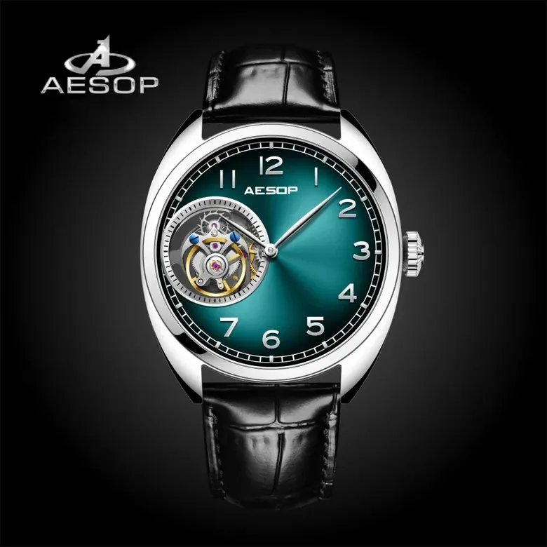 Real Tourbillon Watch  AESOP 7056 Limited Edition Luxury Manual Winding Sapphire