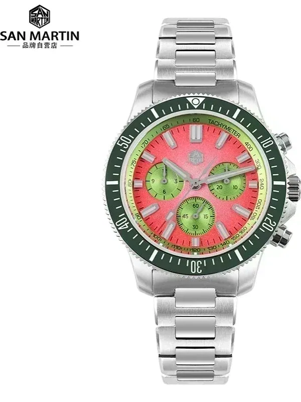 San Martin Watch Automatic Chronograph SN0118JS Casual Waterproof Luminous Men's Watch