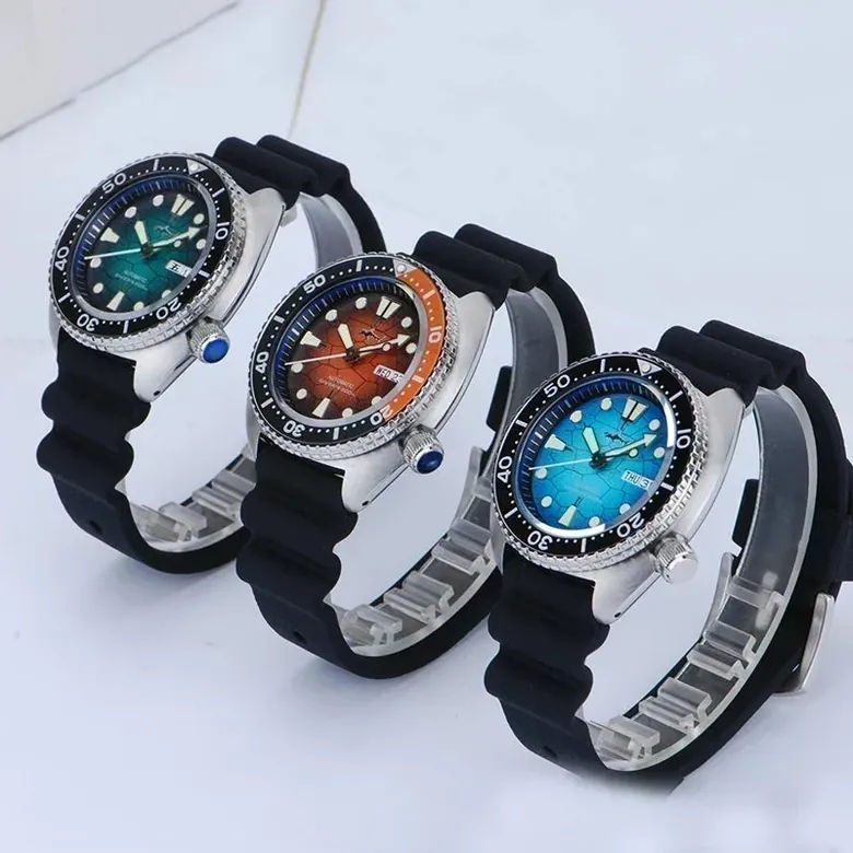 Sea Turtle Watch Heimdallr NH36 Automatic Abalone Luminous Orange Gradient Dial Sapphire 20Bar Captain Willard