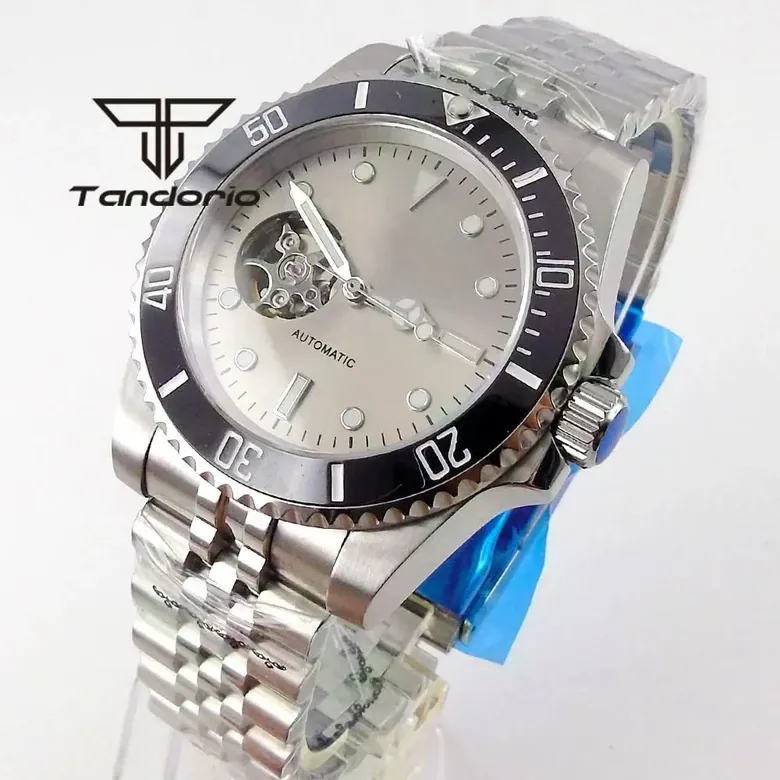 NH38 Automatic Watch 40MM Tandorio TD501 Sapphire Skeleton  Luminous 10bar