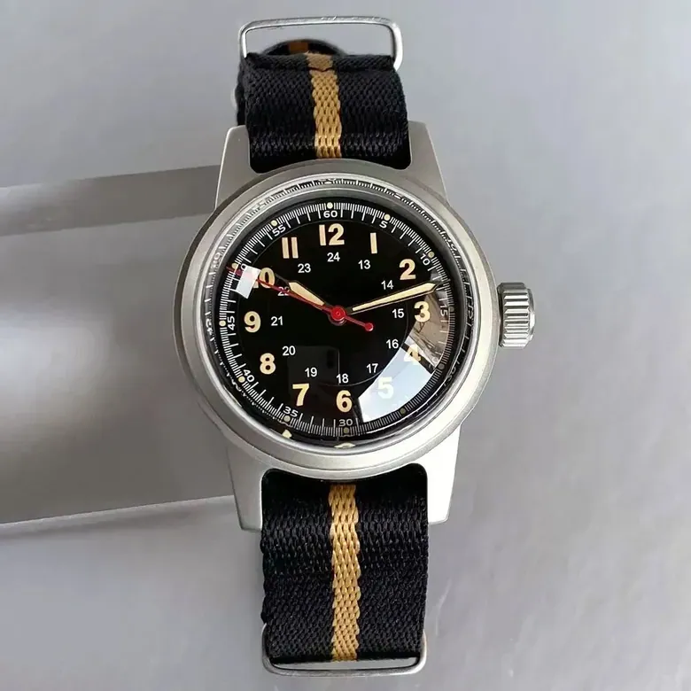 Miyota8215 PT5000 Pilot Watch FrogManTandorio TD135M 36MM Small Military 20ATM Domed Sapphire Vintage Field Dial