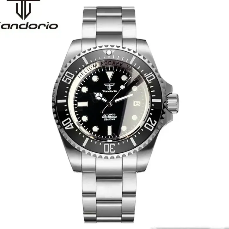 Tandorio 43mm Deepsea Watch NH35A PT5000 Sapphire Date TD268 James Cam