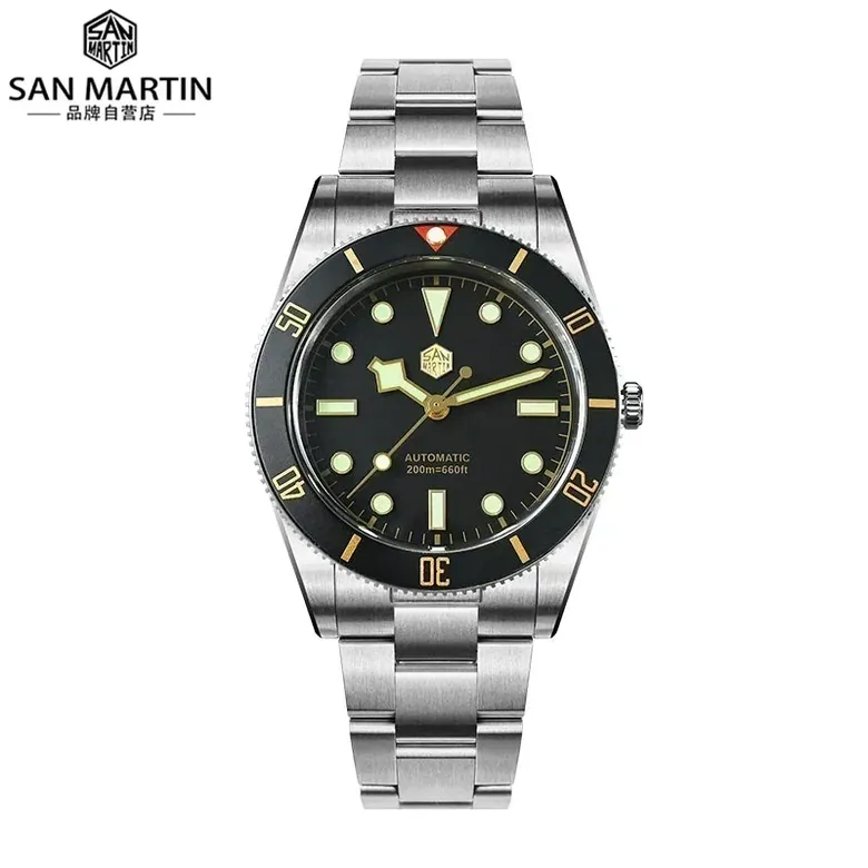 37mm BB54 Mod San Martin diving watch black bay 54 20ATM ST2130 SN0138B AR Sapphire