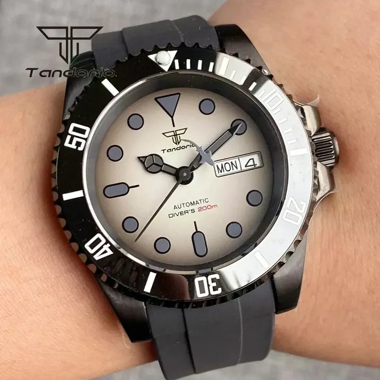 Tandorio  NH36 40mm PVD Diver Sapphire Ceramic 20BAR TD235